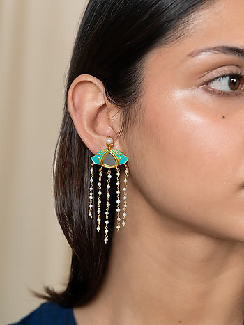 Din Shagna Earrings in Gold Plated Brass
