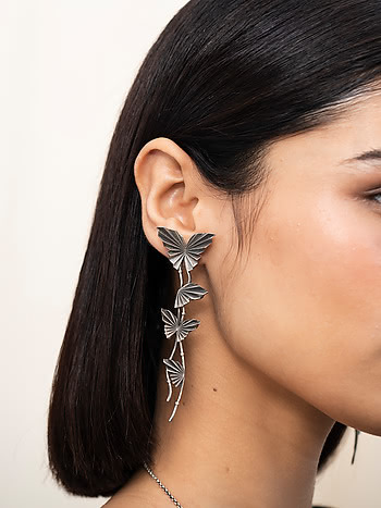 Oxidised Chasing My Unknown Limits Earrings in 925 Silver