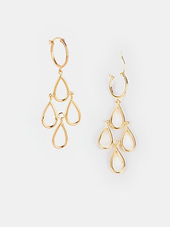 14mm Dew Drops Hoop Earrings in Gold Plated 925 Silver