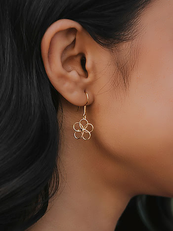 Springtime Bloom Flower Earrings in Gold Plated 925 Silver