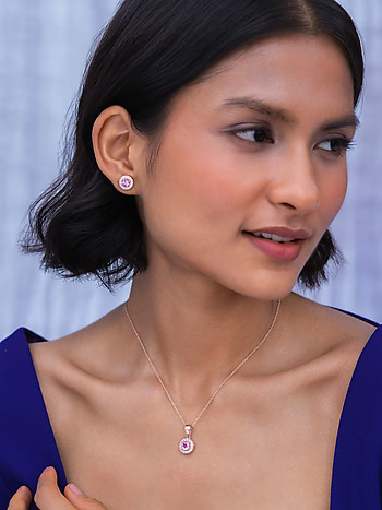 14k Rose Gold-plated Sterling Silver Pavé Heart Stud Earrings | Michael Kors