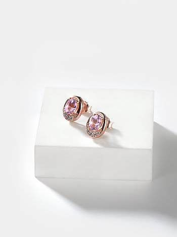 Fuchsia Dream Earrings in Rose Gold Plated 925 Silver