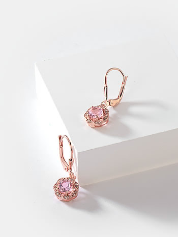 Cherry Blossom Hoop Earrings in Rose Gold Plated 925 Silver