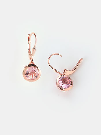Rainbow Mist Hoop Earrings in Rose Gold Plated 925 Silver