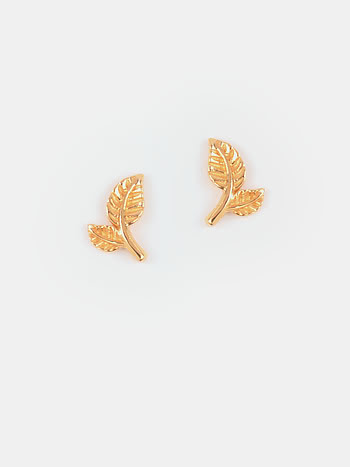 Leaf of Faith Earrings in Gold Plated 925 Silver