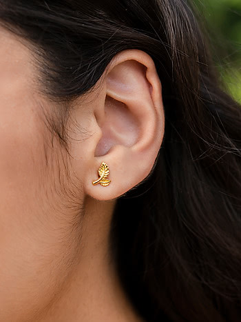 Aggregate 83+ gold earrings leaf design best - esthdonghoadian