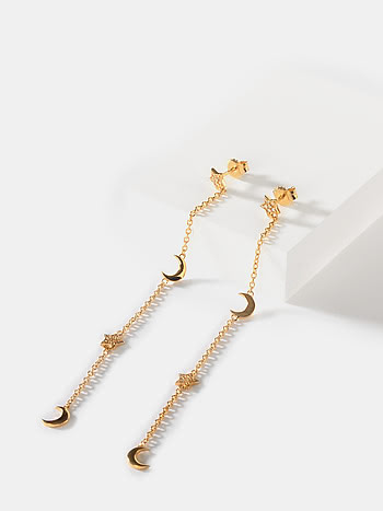 Talking to the Moon Earrings in Gold Plated 925 Silver