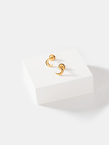 Over the Moon Studs in Gold Plated 925 Silver