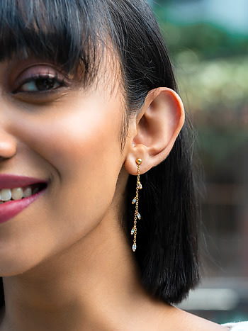 Trailing Vines Earrings in Gold Plated 925 Silver