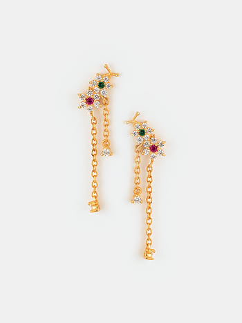 Lustre of my Cluster 7 Stone Earrings in Gold Plated 925 Silver
