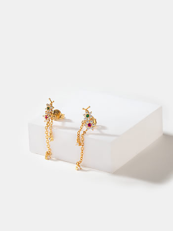 Lustre of my Cluster 7 Stone Earrings in Gold Plated 925 Silver