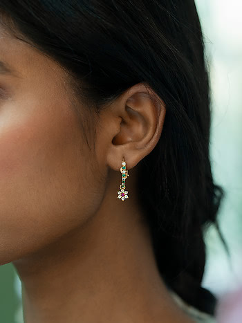 Pretty Seven Stone Diamond Stud Earrings