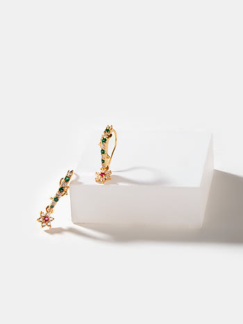 The Precious One 7 Stone Earrings in Gold Plated 925 Silver