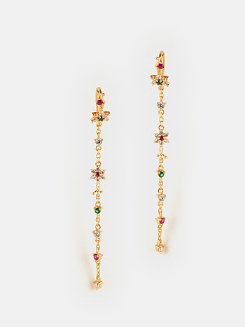 A Memory Trail 7 Stone Earrings in Gold Plated 925 Silver