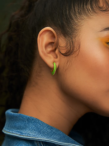 ToniQ Earrings  Buy ToniQ Acrylic Neon Green Hoop Earrings Online  Nykaa  Fashion
