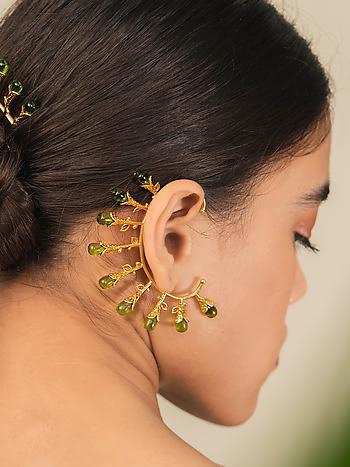 Korean Crescent Chain Ear Cuff Earrings  Ms Lilly