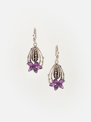 Oxidised Mammilaria Bloom Earrings in 925 Silver