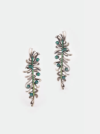 Relieve Oxidized Earrings in 925 Silver