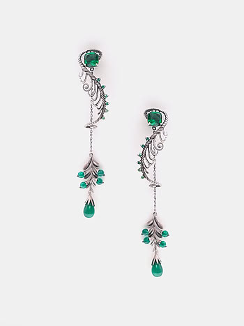 Unfold Oxidized Earrings in 925 Silver