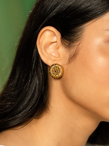 Venturianum Bloom Earrings in Antique Gold Plated 925 Silver