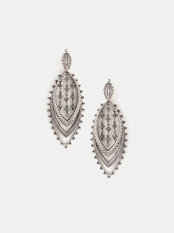 Oxidised Antique Jijis Mela Tour Earrings in 925 Silver