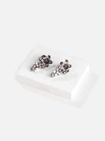 Susan B Earrings in 925 Oxidised Silver