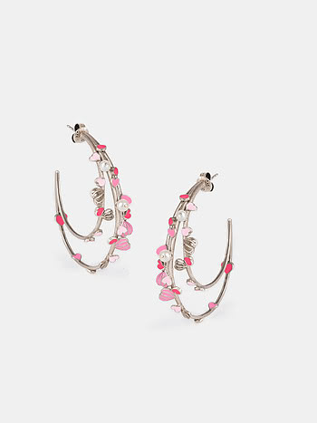 For the Love of Breaking Barriers Heart Hoop Earrings in Oxidized 925 Silver