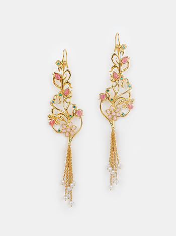 Nakhrewali Aunty Fishhook Earrings in Gold Plated 925 Silver