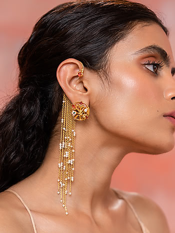 Dilliwali Galfriend Earrings in Gold Plated 925 Silver