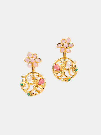 Nakhrewali Aunty Ear Jackets in Gold Plated 925 Silver