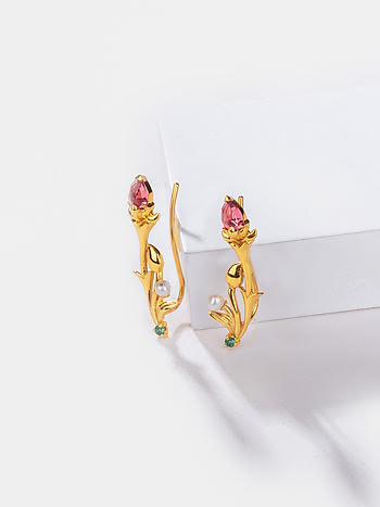 Matchmaking Maasi Climber Earrings in Gold Plated 925 Silver