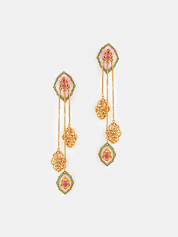 Baraat Babe Dangler Earrings in Gold Plated 925 Silver