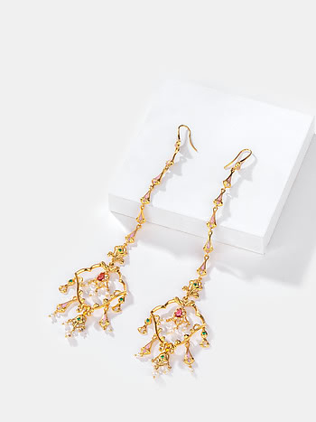 Bridechilla Shoulder Duster Earrings in Gold Plated 925 Silver