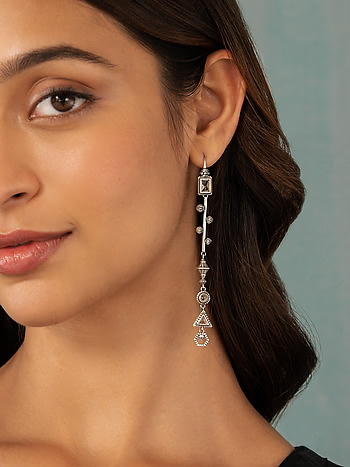 Buy Irene Adler Fishhook Earrings In Oxidised 925 Silver from Shaya by  CaratLane