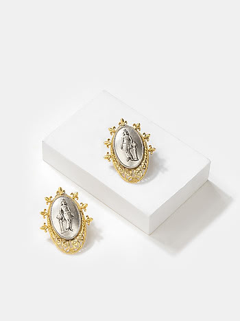 Mahileyaru Coin Earrings in Dual Plated 925 Silver