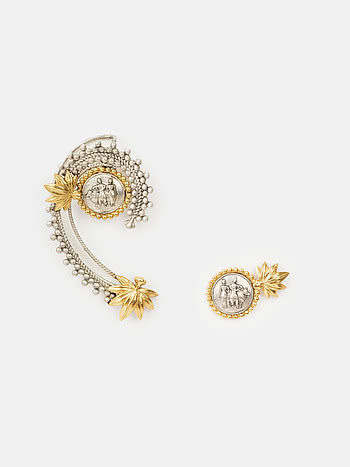 Preethi Coin Earrings in Dual Plated 925 Silver