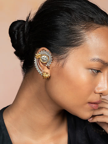 Preethi Coin Earrings in Dual Plated 925 Silver