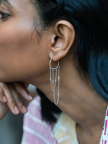 Allurement Hoops in Oxidised 925 Silver