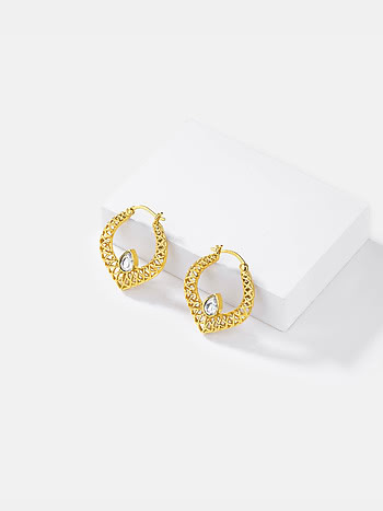 Queen of Organising Earrings in Gold Plated 925 Silver