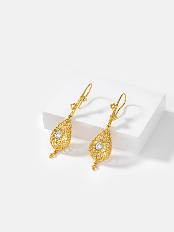 Queen of Checklists Earrings in Gold Plated 925 Silver