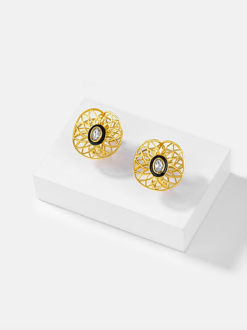 Queen of Good Advice Stud Earrings in Gold Plated 925 Silver