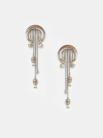 Meen Dangler Earrings in Oxidised 925 Silver