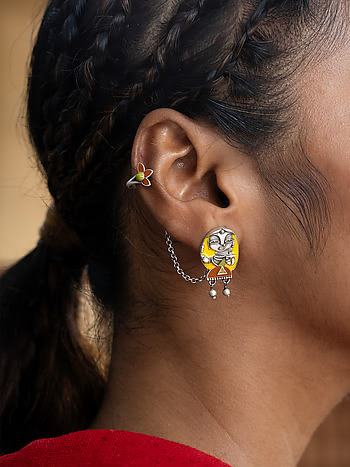 Pranasakha Earrings in Oxidised 925 Silver