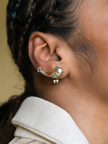 Paakhi Earrings in Oxidised 925 Silver