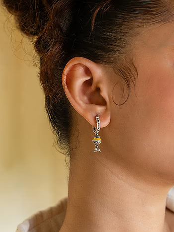 Kolshi Hoop Earrings in Oxidised 925 Silver