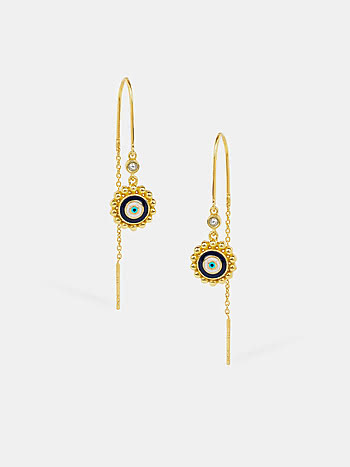 Urja Evil Eye Sui Dhaga Earrings in Gold Plated 925 Silver