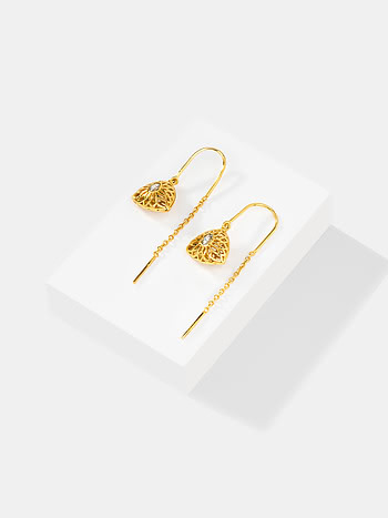 Queen of Action Sui Dhaga Earrings in Gold Plated 925 Silver