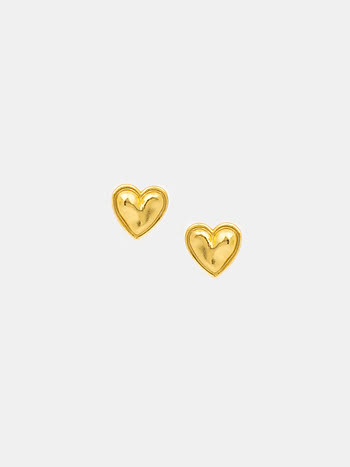 You and Your Cute Snorts Heart Stud Earrings in Gold Plated 925 Silver