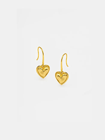 You and Your Clumsy Spills Heart Earrings in Gold Plated 925 Silver