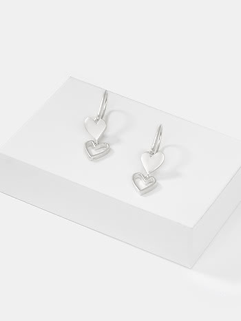 You and Your Tongue of Slip Heart Earrings in 925 Silver